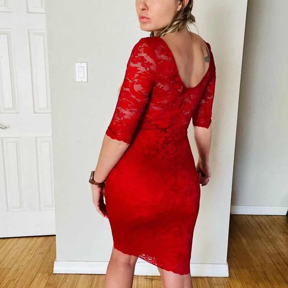 Nordstrom Lace dress knee length - cameo - Picture 1 of 8